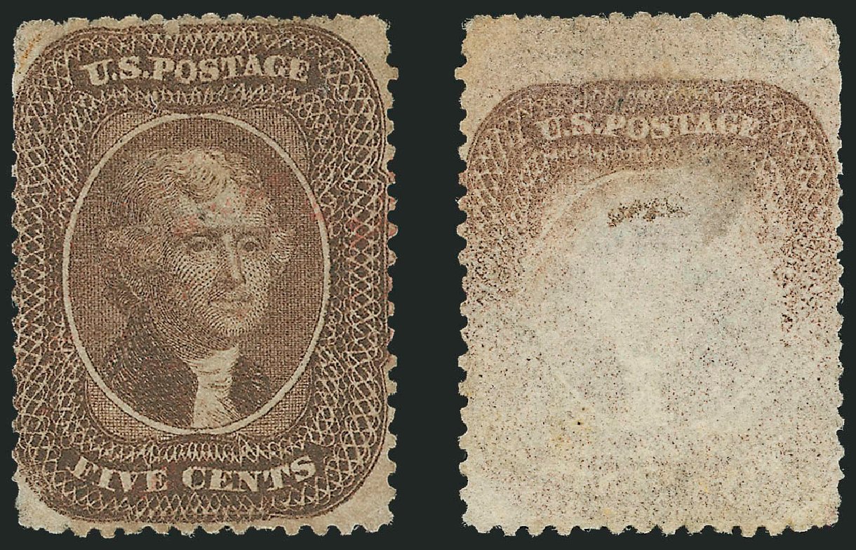 US Stamps Value Scott Cat. 30A - 5c 1860 Jefferson. Robert Siegel Auction Galleries, Jun 2012, Sale 1024, Lot 75