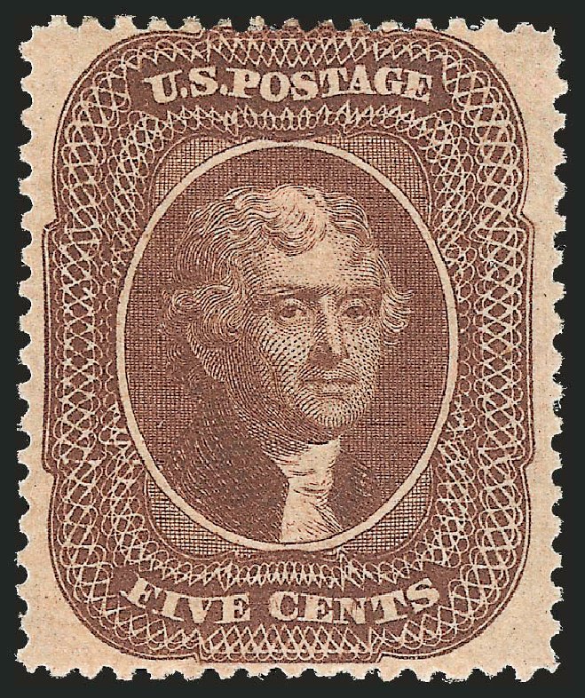 US Stamp Prices Scott 30A: 1860 5c Jefferson. Robert Siegel Auction Galleries, Feb 2010, Sale 983, Lot 25