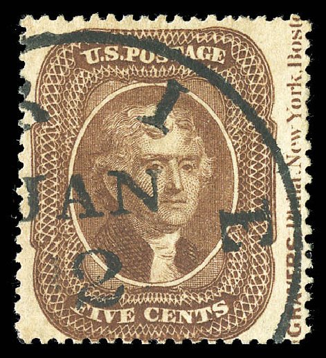 Prices of US Stamps Scott Catalog #30A: 5c 1860 Jefferson. Matthew Bennett International, Sep 2012, Sale 346, Lot 692