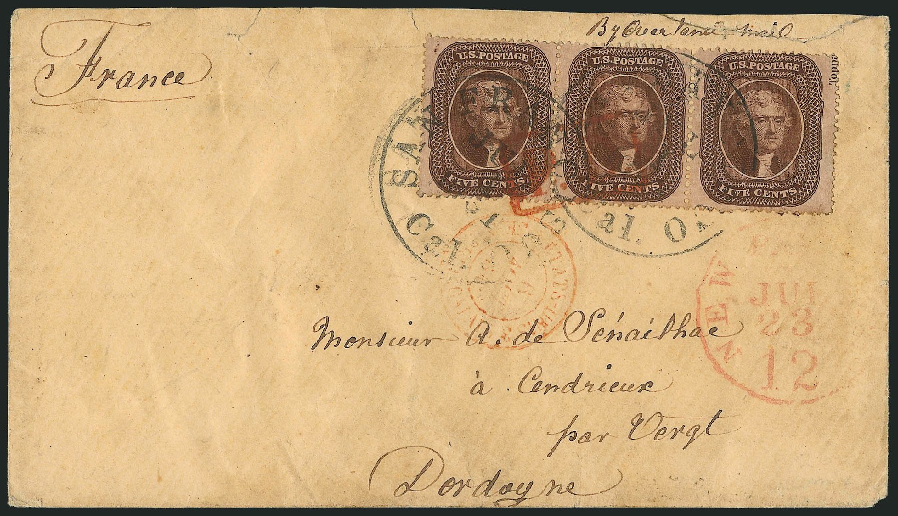 US Stamp Price Scott Cat. #30A: 1860 5c Jefferson. Robert Siegel Auction Galleries, Dec 2010, Sale 1002, Lot 3782