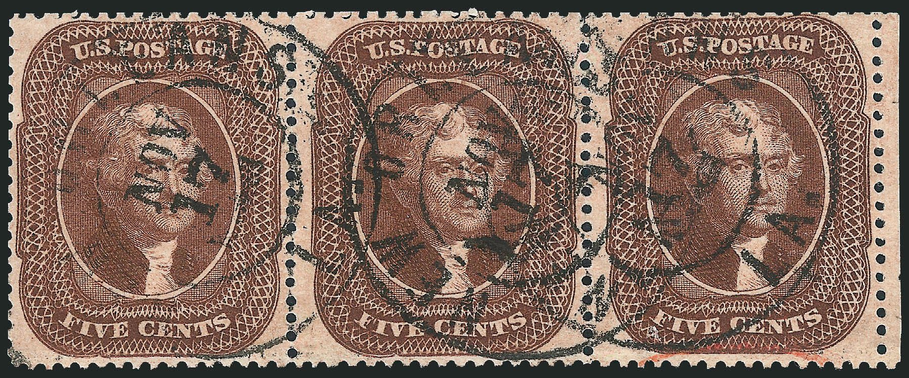US Stamps Prices Scott Cat. 30A - 5c 1860 Jefferson. Robert Siegel Auction Galleries, Dec 2011, Sale 1017, Lot 132