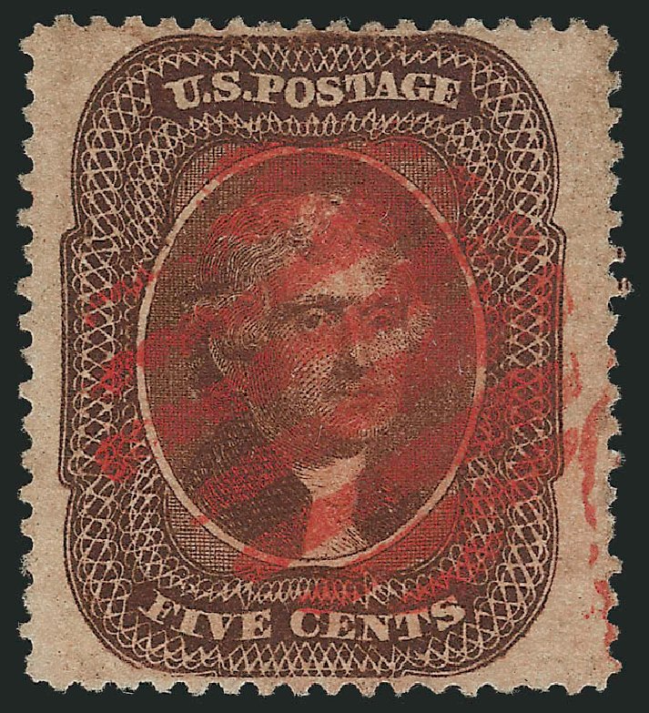 Values of US Stamp Scott # 30A - 1860 5c Jefferson. Robert Siegel Auction Galleries, Mar 2014, Sale 1067, Lot 952