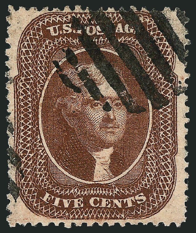 US Stamps Value Scott Cat. 30A - 1860 5c Jefferson. Robert Siegel Auction Galleries, Sep 2008, Sale 962, Lot 2282