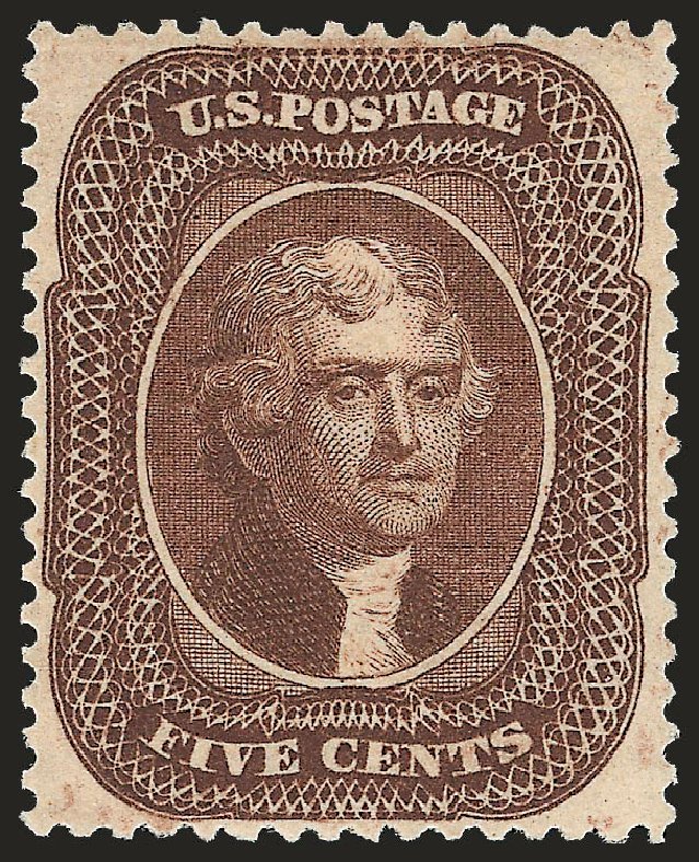 US Stamp Prices Scott Catalogue #30A: 5c 1860 Jefferson. Robert Siegel Auction Galleries, Jan 2009, Sale 968, Lot 42
