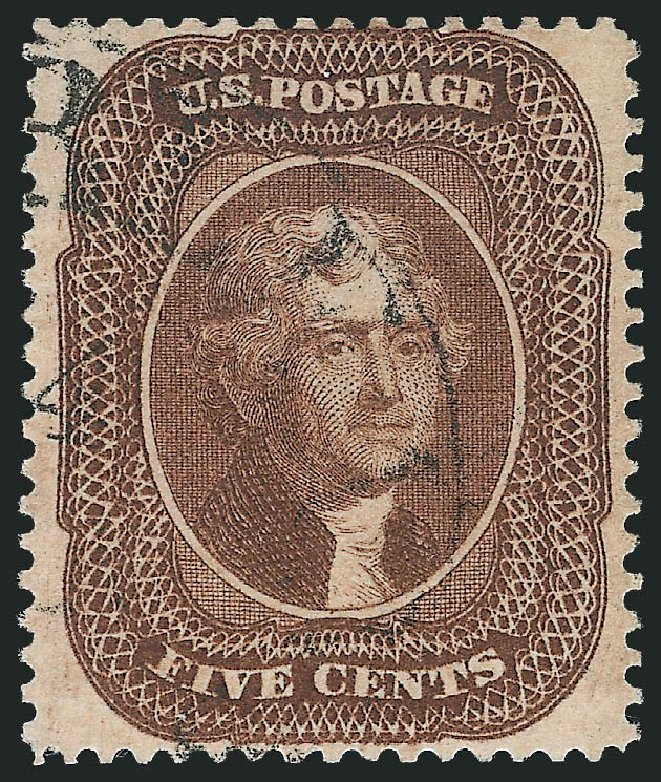 Prices of US Stamps Scott Catalog 30A: 5c 1860 Jefferson. Robert Siegel Auction Galleries, Feb 2015, Sale 1092, Lot 1033
