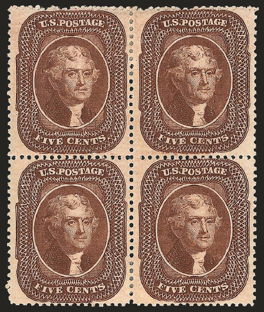 US Stamps Value Scott Catalogue #30A: 5c 1860 Jefferson. Robert Siegel Auction Galleries, Jan 2009, Sale 968, Lot 43