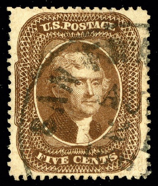 US Stamp Prices Scott #30A: 1860 5c Jefferson. Spink Shreves Galleries, May 2014, Sale 148, Lot 53