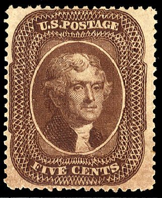 Cost of US Stamp Scott Catalogue 30A: 5c 1860 Jefferson. Cherrystone Auctions, Nov 2009, Sale 200911, Lot 3026