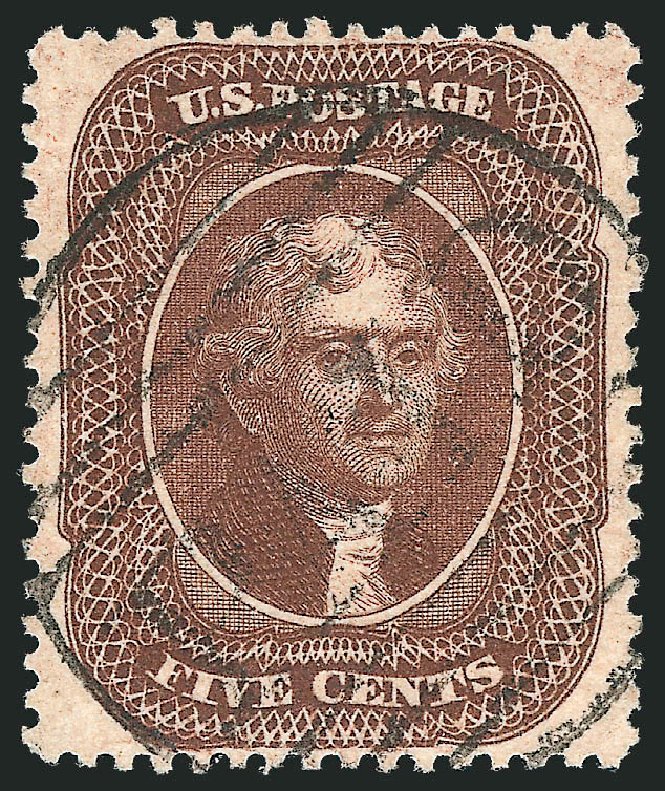 US Stamps Prices Scott # 30A - 1860 5c Jefferson. Robert Siegel Auction Galleries, Dec 2012, Sale 1037, Lot 1486