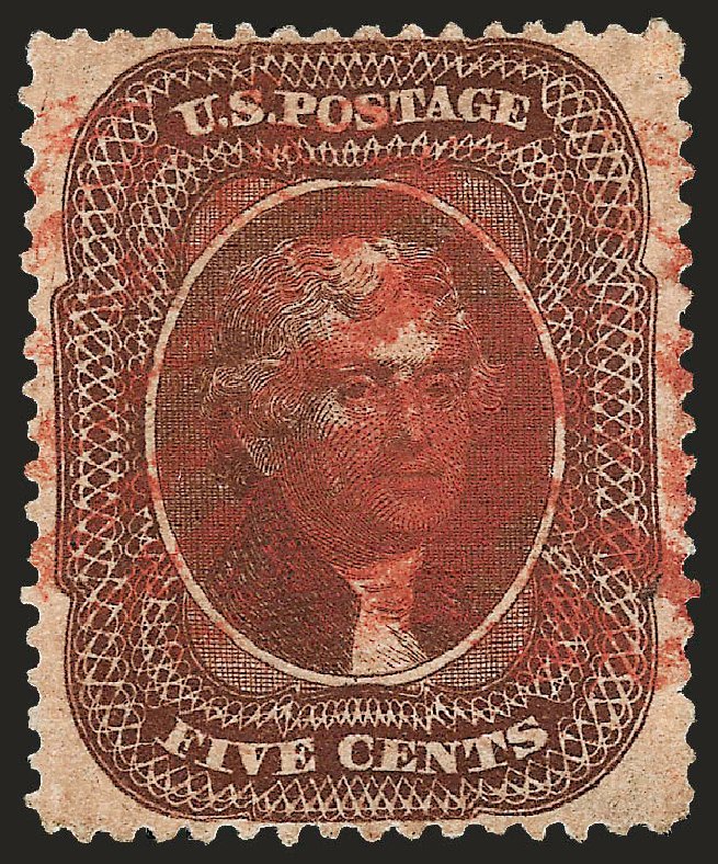 Cost of US Stamps Scott Catalog # 30A: 5c 1860 Jefferson. Robert Siegel Auction Galleries, Dec 2008, Sale 967, Lot 4136