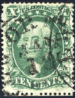 US Stamp Prices Scott Cat. #31 - 10c 1857 Washington. Cherrystone Auctions, Jan 2008, Sale 200801, Lot 1050