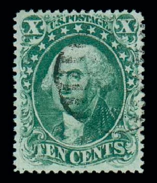 Values of US Stamps Scott Cat. # 31: 1857 10c Washington. Matthew Bennett International, Dec 2007, Sale 323, Lot 141