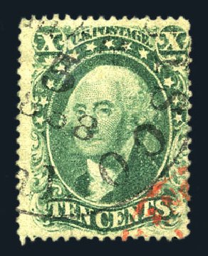 Cost of US Stamp Scott Catalogue # 31 - 1857 10c Washington. Harmer-Schau Auction Galleries, Aug 2015, Sale 106, Lot 1361