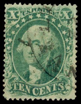 US Stamp Values Scott Cat. # 31 - 1857 10c Washington. Daniel Kelleher Auctions, Sep 2013, Sale 639, Lot 361