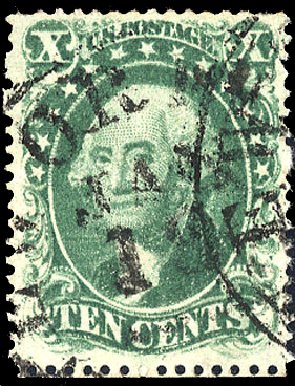 Prices of US Stamp Scott # 31: 1857 10c Washington. Cherrystone Auctions, Jan 2010, Sale 201001, Lot 44