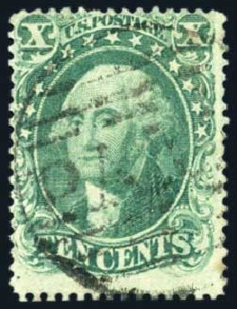 US Stamp Prices Scott 31: 1857 10c Washington. Harmer-Schau Auction Galleries, Aug 2011, Sale 90, Lot 1144