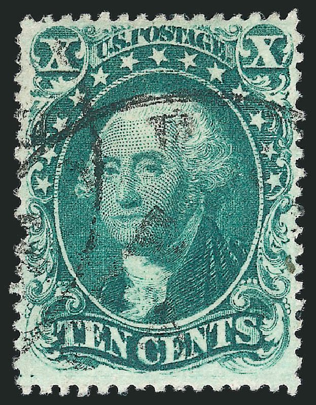 US Stamps Prices Scott Catalogue 31 - 1857 10c Washington. Robert Siegel Auction Galleries, Jul 2013, Sale 1050, Lot 165