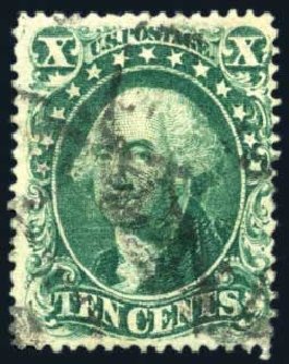 US Stamp Price Scott 31: 1857 10c Washington. Harmer-Schau Auction Galleries, Aug 2011, Sale 90, Lot 1143