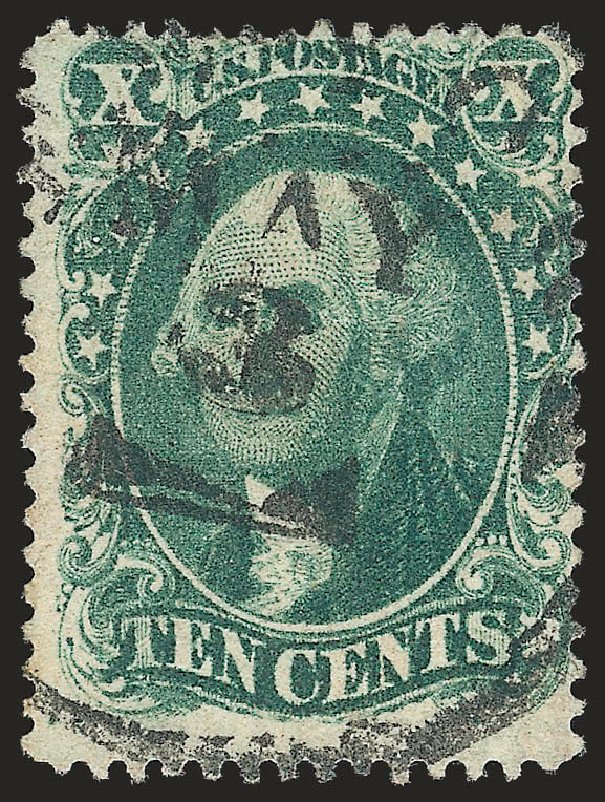 US Stamps Value Scott 31: 1857 10c Washington. Robert Siegel Auction Galleries, Apr 2010, Sale 984, Lot 173