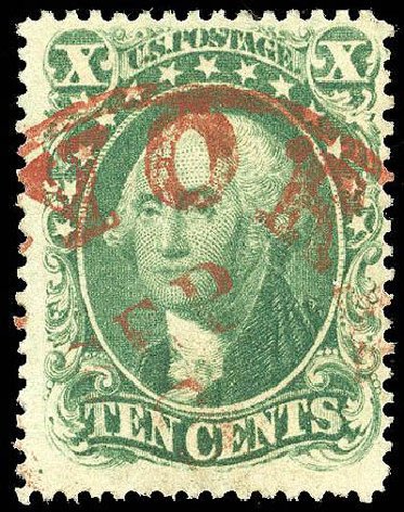 Price of US Stamps Scott Cat. 31 - 1857 10c Washington. Matthew Bennett International, Apr 2008, Sale 326, Lot 66