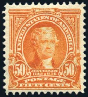 Price of US Stamp Scott Catalog # 310 - 1903 50c Jefferson. Harmer-Schau Auction Galleries, Aug 2011, Sale 90, Lot 1457