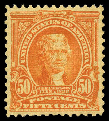 US Stamps Values Scott Cat. #310: 1903 50c Jefferson. Matthew Bennett International, Mar 2011, Sale 336, Lot 1258