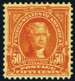 Costs of US Stamps Scott 310: 1903 50c Jefferson. Harmer-Schau Auction Galleries, Aug 2012, Sale 94, Lot 1468