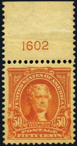 US Stamps Value Scott Cat. 310 - 1903 50c Jefferson. Harmer-Schau Auction Galleries, Aug 2012, Sale 94, Lot 1469