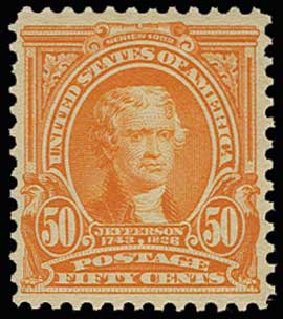 Value of US Stamps Scott Catalog # 310 - 50c 1903 Jefferson. H.R. Harmer, Jun 2013, Sale 3003, Lot 1209