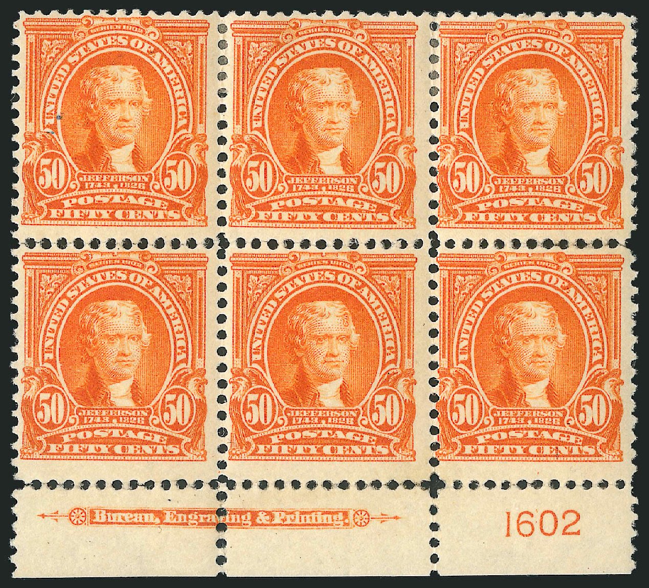 Values of US Stamps Scott 310 - 1903 50c Jefferson. Robert Siegel Auction Galleries, Mar 2013, Sale 1040, Lot 1659