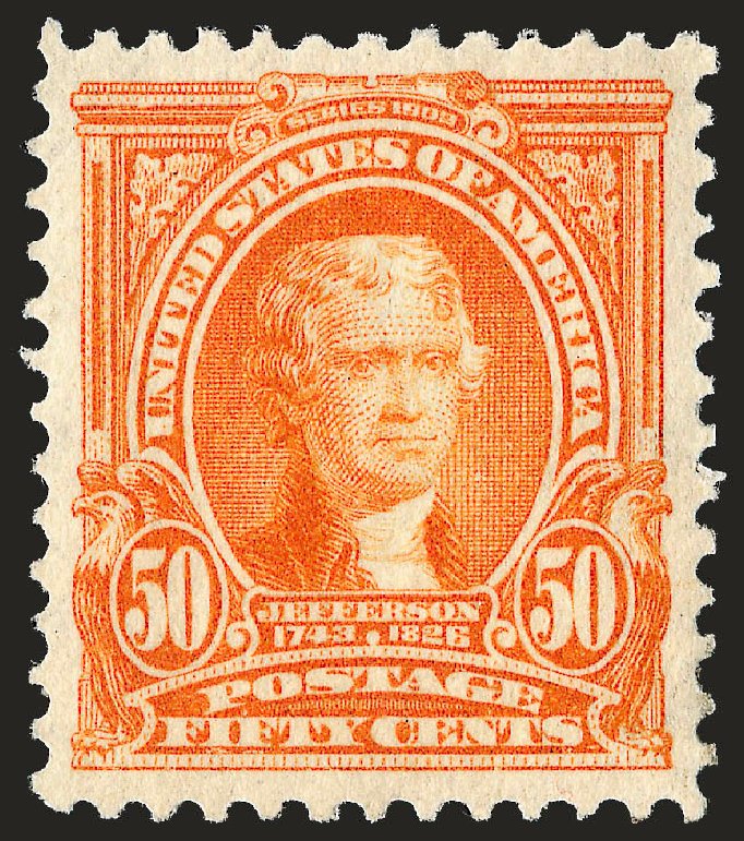US Stamps Values Scott #310 - 50c 1903 Jefferson. Robert Siegel Auction Galleries, Sep 2008, Sale 962, Lot 2619