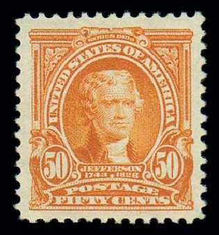 Prices of US Stamp Scott Catalogue #310 - 1903 50c Jefferson. Matthew Bennett International, Oct 2007, Sale 322, Lot 2160