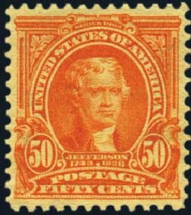 US Stamp Price Scott Cat. #310: 50c 1903 Jefferson. Harmer-Schau Auction Galleries, Jan 2013, Sale 96, Lot 540