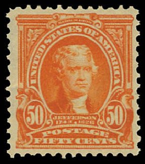 Prices of US Stamps Scott Catalog 310 - 50c 1903 Jefferson. Daniel Kelleher Auctions, Jun 2012, Sale 630, Lot 1710
