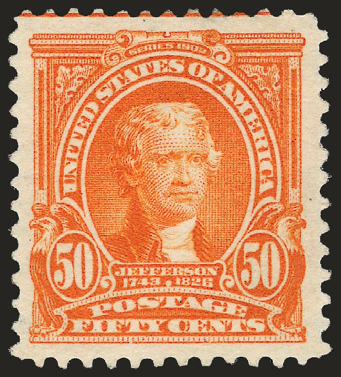 Values of US Stamps Scott Catalogue 310 - 1903 50c Jefferson. Robert Siegel Auction Galleries, Dec 2008, Sale 967, Lot 4510
