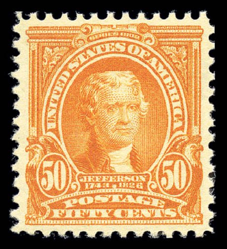 Costs of US Stamps Scott # 310 - 1903 50c Jefferson. Matthew Bennett International, Sep 2010, Sale 331, Lot 681