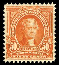 US Stamps Prices Scott Catalogue 310: 50c 1903 Jefferson. Cherrystone Auctions, Apr 2009, Sale 200904, Lot 61