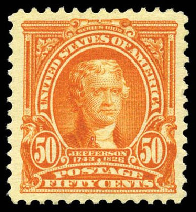Values of US Stamp Scott Catalogue #310 - 50c 1903 Jefferson. Matthew Bennett International, Mar 2011, Sale 337, Lot 2774