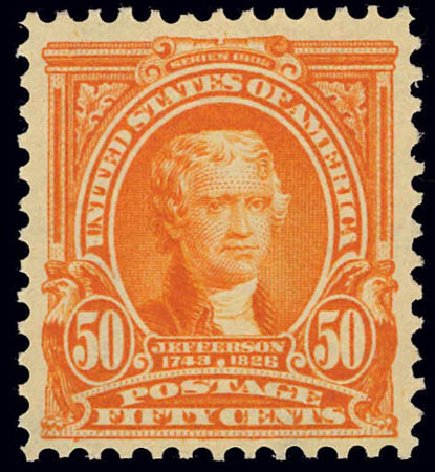 Costs of US Stamp Scott Catalogue 310: 50c 1903 Jefferson. Daniel Kelleher Auctions, Feb 2013, Sale 634, Lot 205