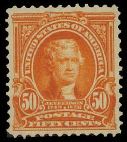 US Stamp Price Scott Catalog 310: 50c 1903 Jefferson. Daniel Kelleher Auctions, Oct 2011, Sale 626, Lot 302