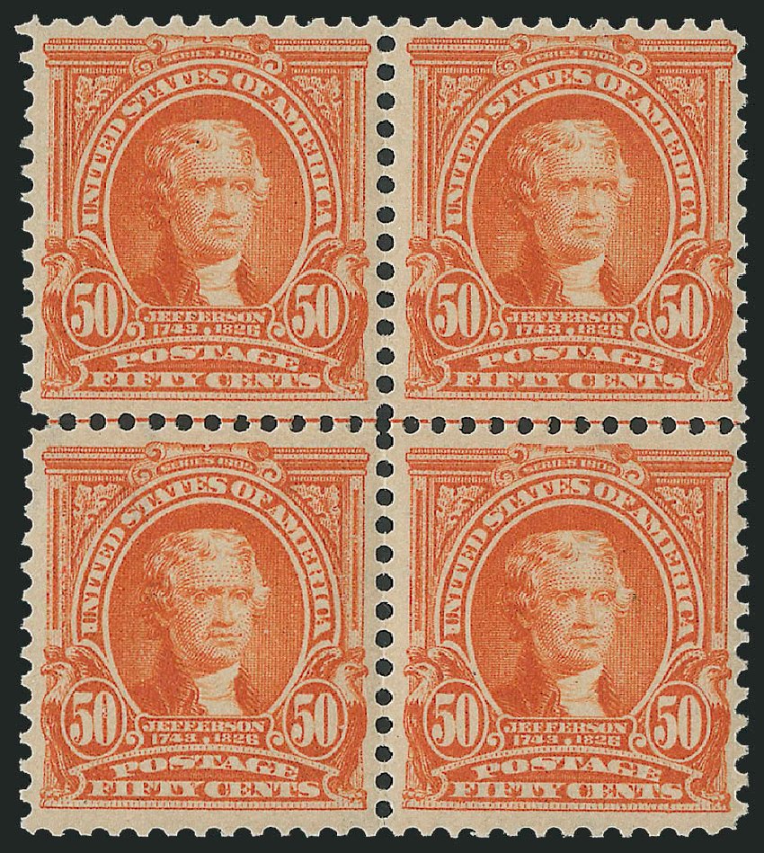Prices of US Stamp Scott Cat. # 310 - 50c 1903 Jefferson. Robert Siegel Auction Galleries, Oct 2010, Sale 997, Lot 5852