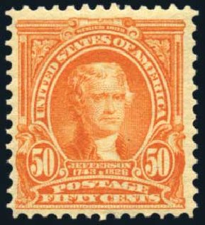 US Stamps Value Scott Cat. 310 - 1903 50c Jefferson. Harmer-Schau Auction Galleries, Jul 2010, Sale 86, Lot 503