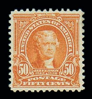 US Stamps Prices Scott Catalogue 310 - 50c 1903 Jefferson. Matthew Bennett International, Jun 2007, Sale 319, Lot 1336