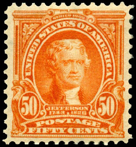 US Stamps Values Scott Cat. #310: 50c 1903 Jefferson. Matthew Bennett International, Jun 2008, Sale 328, Lot 846