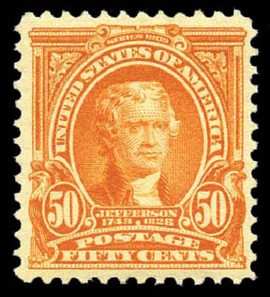 Prices of US Stamps Scott Catalogue 310: 1903 50c Jefferson. Matthew Bennett International, Mar 2011, Sale 337, Lot 2776