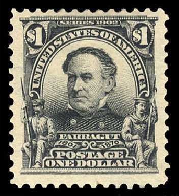 US Stamps Prices Scott Catalog #311 - US$1.00 1903 Farragut. Cherrystone Auctions, Jul 2010, Sale 201007, Lot 47