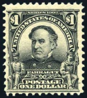 Price of US Stamps Scott Catalog #311 - US$1.00 1903 Farragut. Harmer-Schau Auction Galleries, Feb 2010, Sale 84, Lot 1517