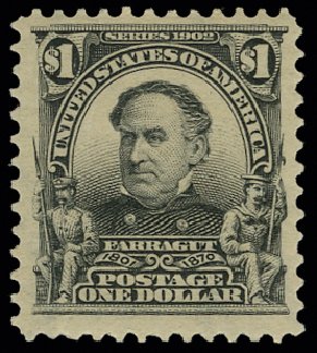 Price of US Stamps Scott Cat. #311: US$1.00 1903 Farragut. H.R. Harmer, May 2014, Sale 3005, Lot 1237