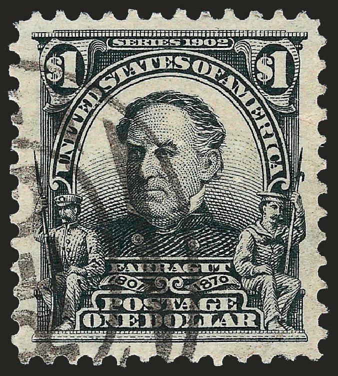 Prices of US Stamps Scott Catalogue 311: 1903 US$1.00 Farragut. Robert Siegel Auction Galleries, Dec 2008, Sale 967, Lot 4517