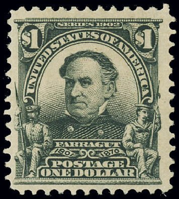 Cost of US Stamps Scott Cat. # 311 - 1903 US$1.00 Farragut. Matthew Bennett International, Jun 2008, Sale 328, Lot 848